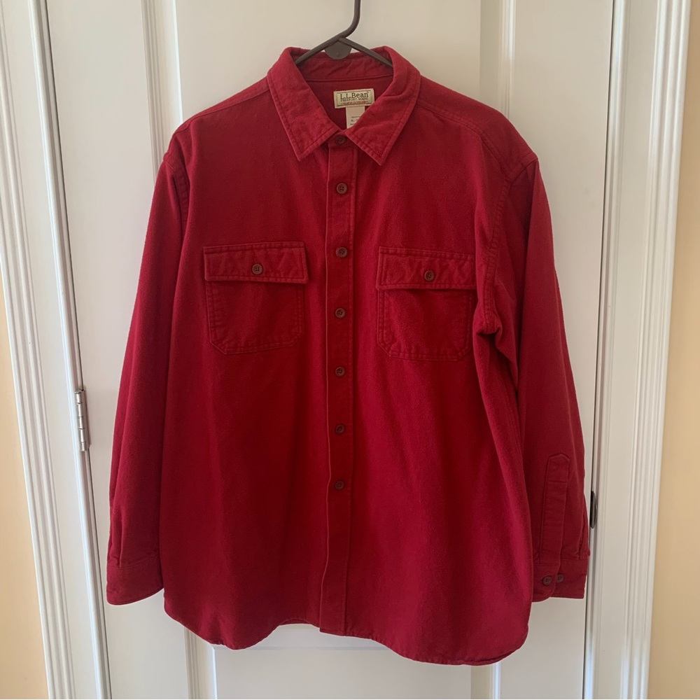 L.L. Bean Red Chamois Cloth Shirt